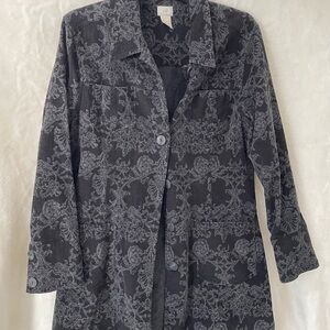 J. Jill Black and Gray Floral Women's Blazer